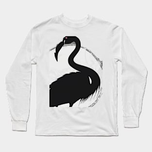 Flamingo Shadow Silhouette Anime Style Collection No. 135 Long Sleeve T-Shirt